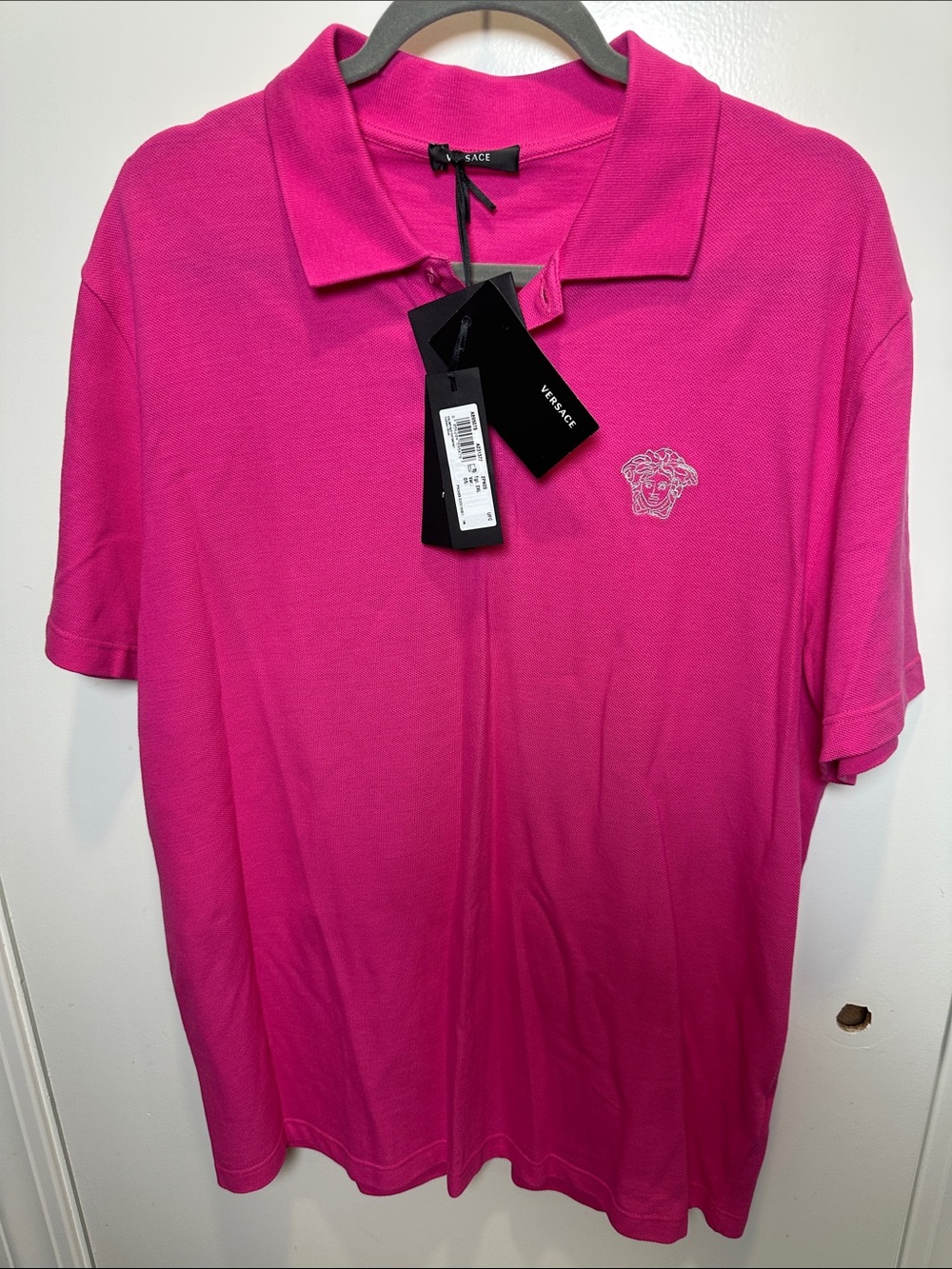 Versace Hot Pink Medusa Polo Shirt (002)